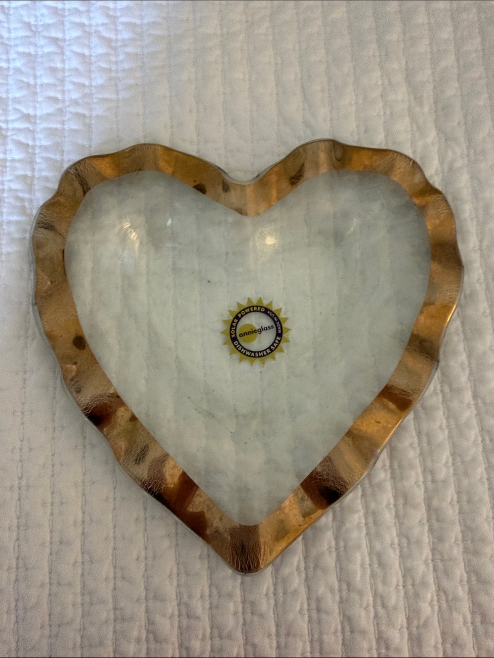 Heart Serving Platter with Gold Rim
